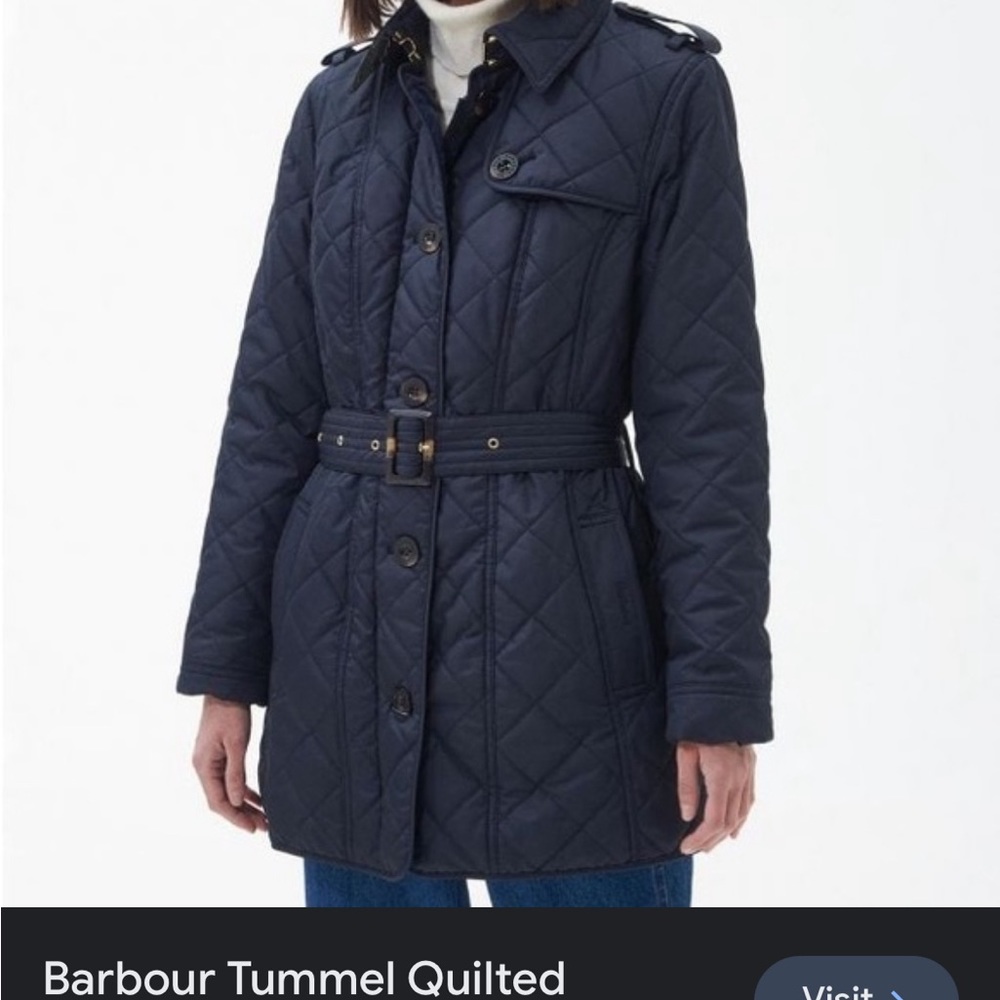 NWT Barbour Tummel Quilted Jacket in Navy. Size 12! Can ship immediately!